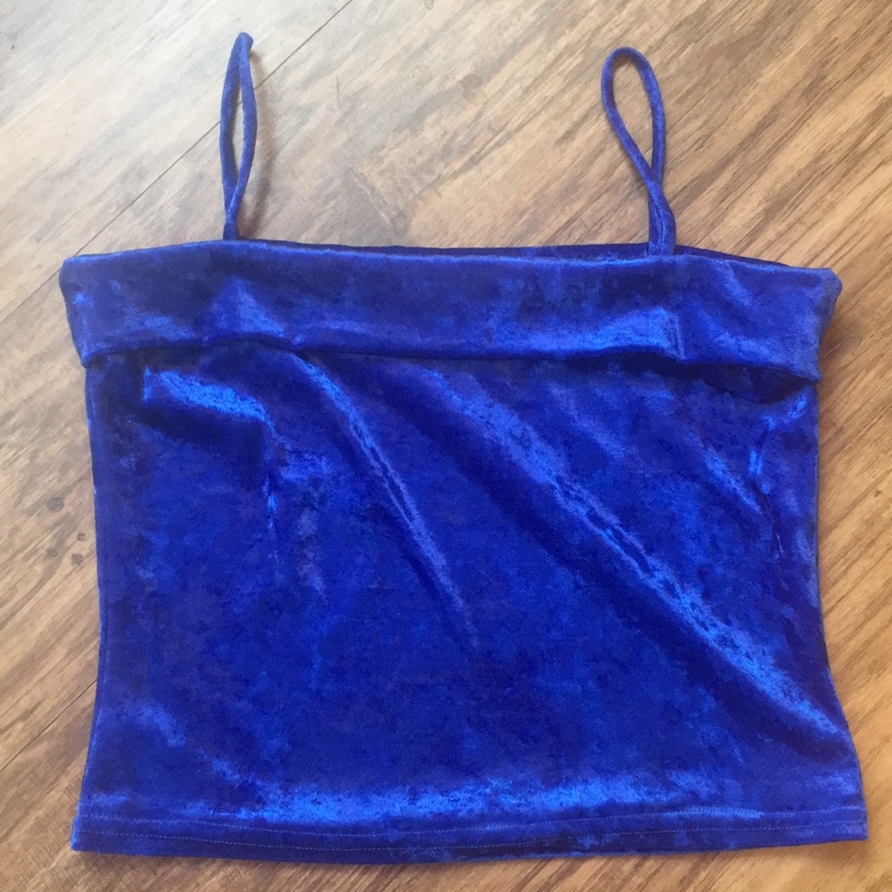 Joule Velvet Strappy crop top